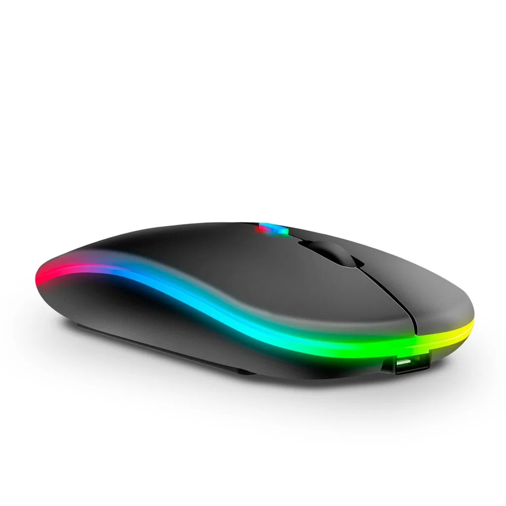 Mouse Wireless Recarregável Led Rgb 2.4 Ghz Sem Fio