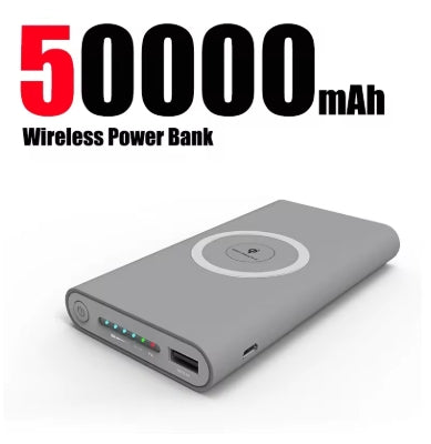 Carregador Portátil-  Power Bank Ultra-Grande Capacidade Universal sem fio de carregamento rápido Power Bank fino e portátil para iPhone Samsung