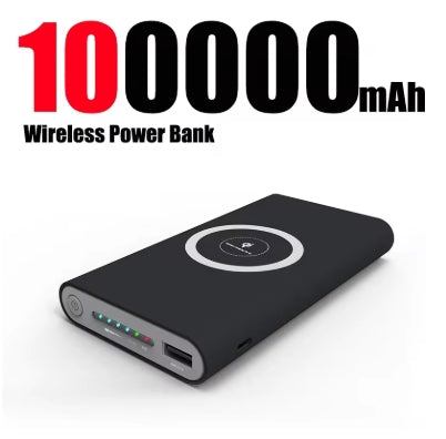 Carregador Portátil-  Power Bank Ultra-Grande Capacidade Universal sem fio de carregamento rápido Power Bank fino e portátil para iPhone Samsung