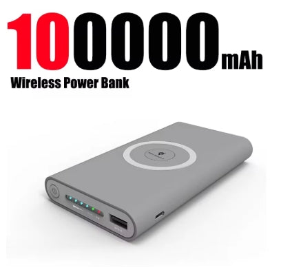 Carregador Portátil-  Power Bank Ultra-Grande Capacidade Universal sem fio de carregamento rápido Power Bank fino e portátil para iPhone Samsung