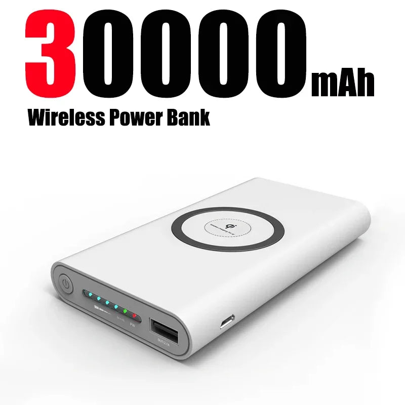 Carregador Portátil-  Power Bank Ultra-Grande Capacidade Universal sem fio de carregamento rápido Power Bank fino e portátil para iPhone Samsung