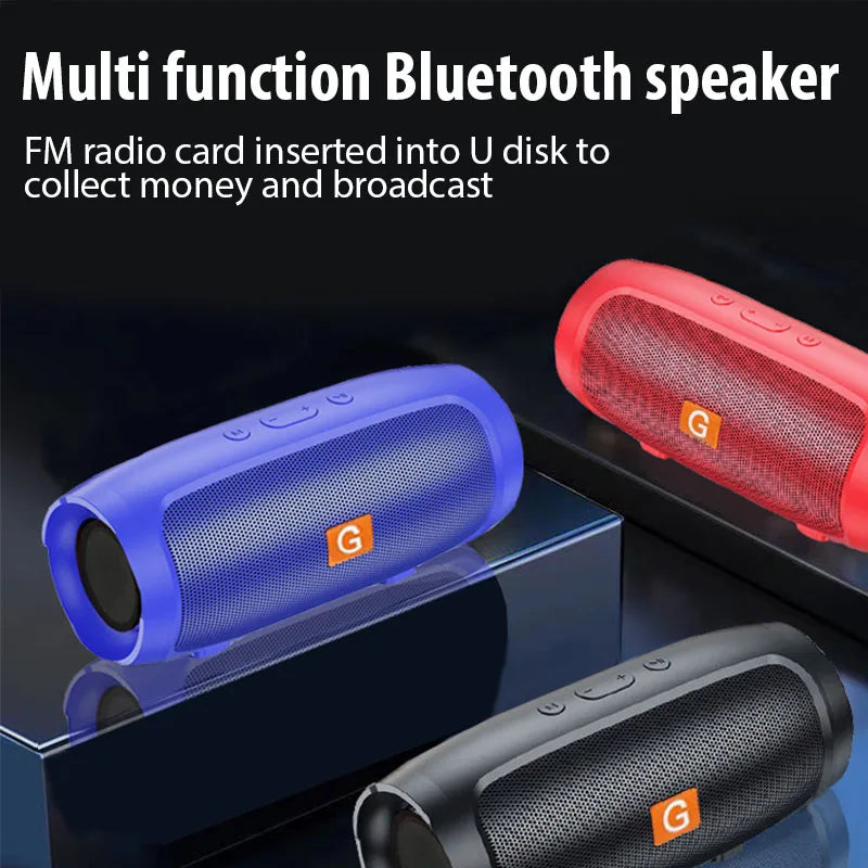 Alto-falante bluetooth portátil, subwoofer, estéreo, ambiente externo, à prova d'água, caixa de som sem fio, suporte para rádio fm, cartão tf - Caixa de som portátil