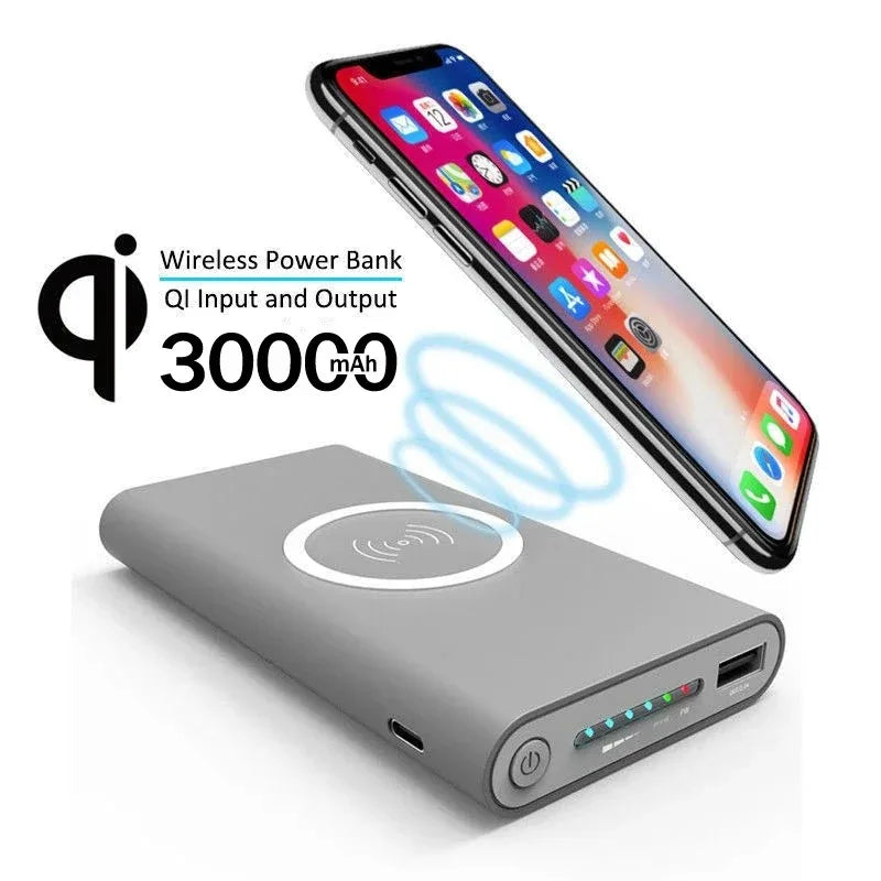 Carregador Portátil-  Power Bank Ultra-Grande Capacidade Universal sem fio de carregamento rápido Power Bank fino e portátil para iPhone Samsung