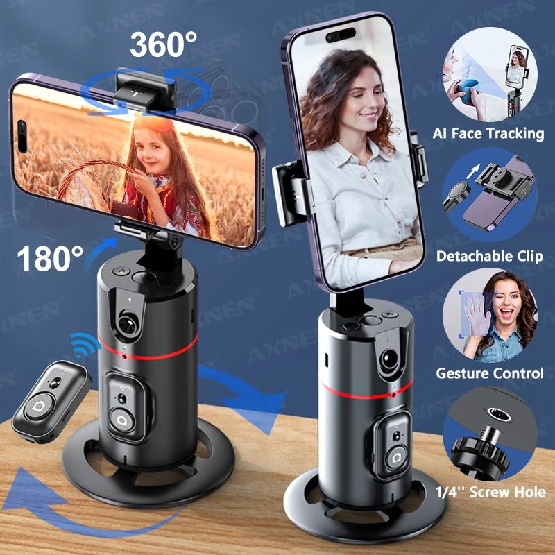 Estabilizador de smartphone com Rotação, Gimbal de Rastreamento Facial para Selfie de Mesa, Seguimento para Tiktok ao Vivo com Smartphone, com Controle Remoto