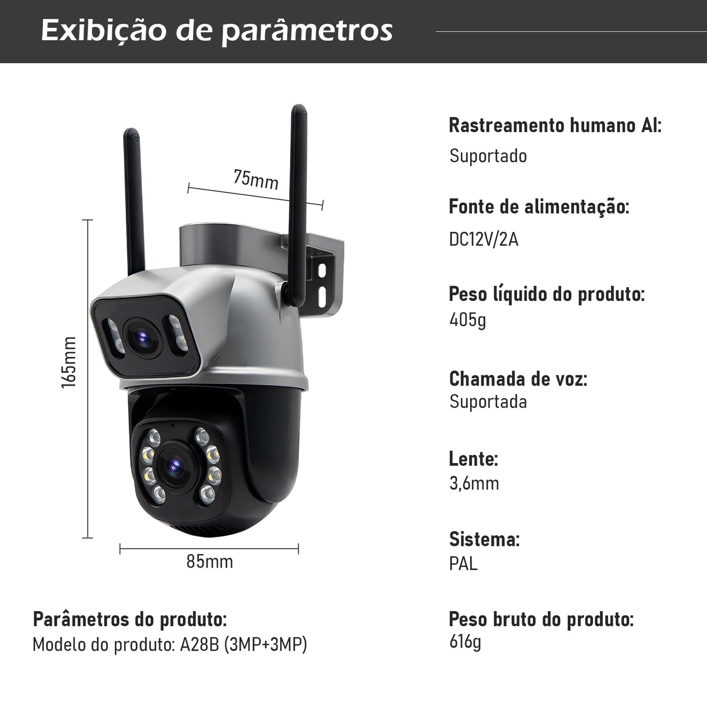 Câmera de Vigilância Câmera de Segurança Monitor 4K Ultra Hd Câmera de Segurança Wifi À Prova D 'Água Eug