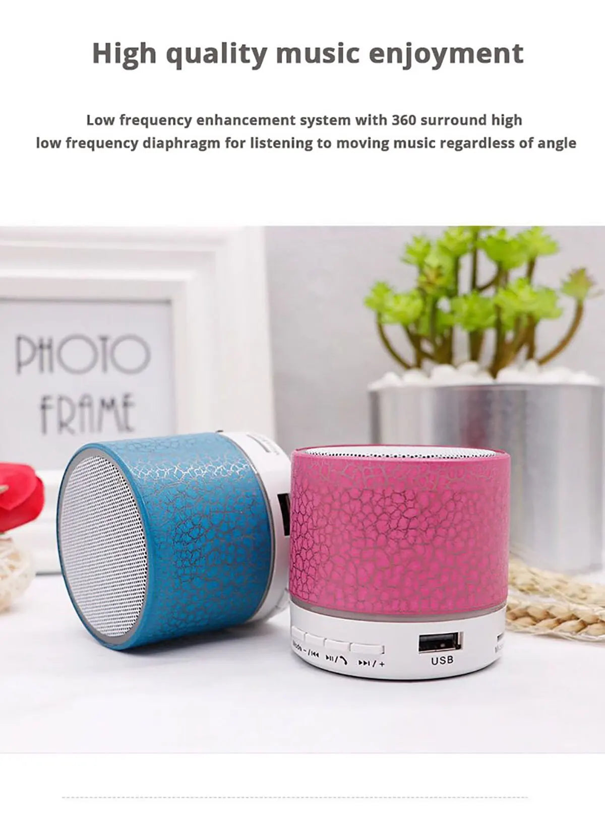 Bluetooth Mini Speaker Wireless Speaker Colorful LED TF Card USB Subwoofer Portable MP3 Music Sound Column For PC Phone