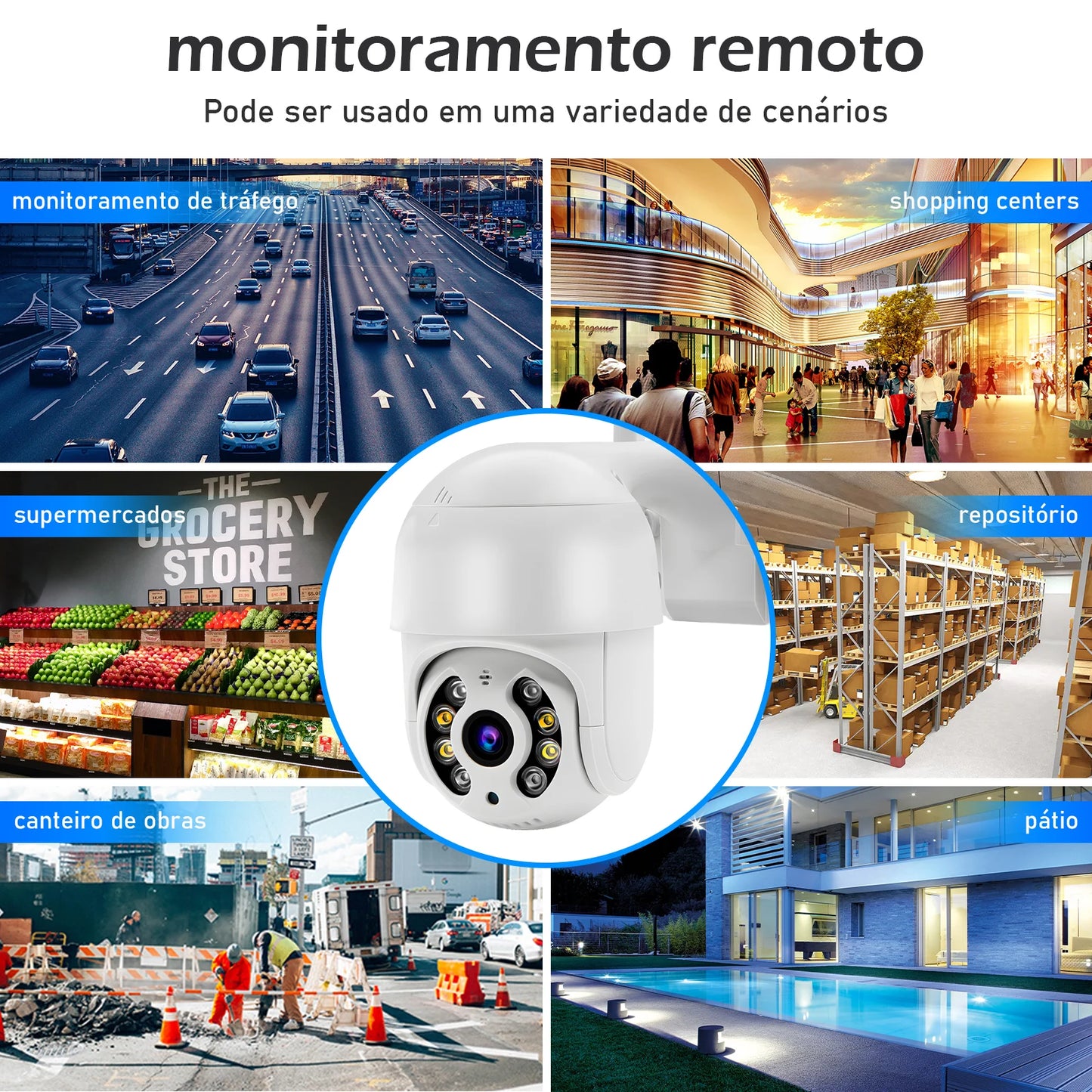 Câmera de Vigilância Câmera de Segurança Monitor 4K Ultra Hd Câmera de Segurança Wifi À Prova D 'Água Eug