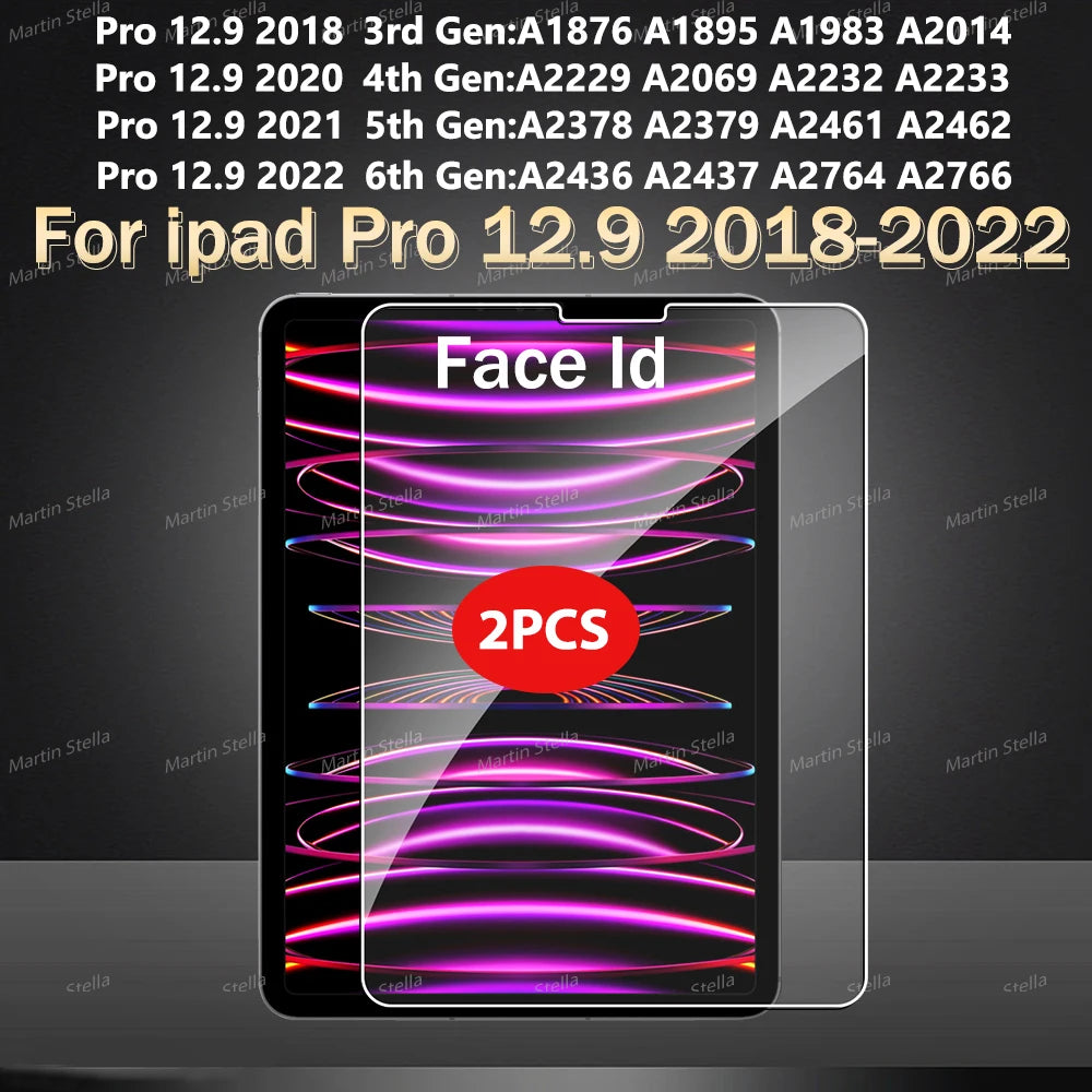 2 unidades de protetor de tela de vidro temperado para ipad Pro Air 13 11 2024 M4 M2 Air 5 4 Pro 12.9 11 Filme