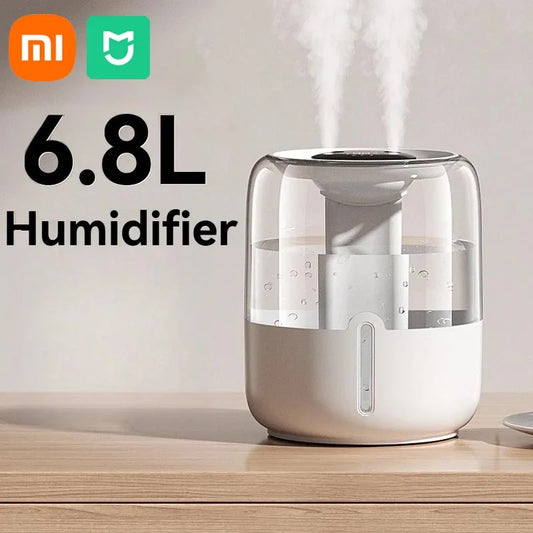 umidificador de grande capacidade usb spray duplo baixo ruído casa quarto escritório luz noturna difusor de óleo essencial - Xiaomi mijia 6.8l