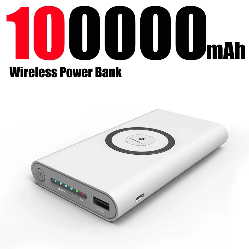 Carregador Portátil-  Power Bank Ultra-Grande Capacidade Universal sem fio de carregamento rápido Power Bank fino e portátil para iPhone Samsung