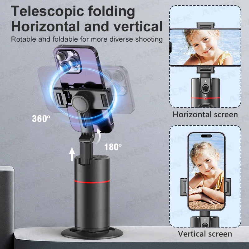 Estabilizador de smartphone com Rotação, Gimbal de Rastreamento Facial para Selfie de Mesa, Seguimento para Tiktok ao Vivo com Smartphone, com Controle Remoto