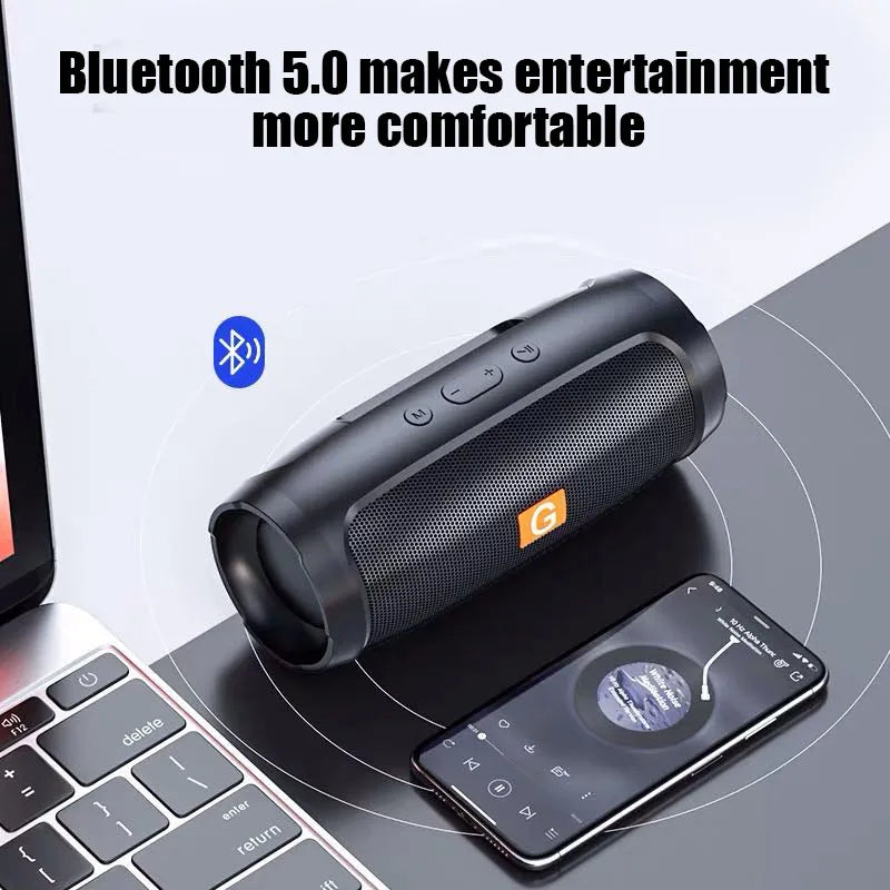 Alto-falante bluetooth portátil, subwoofer, estéreo, ambiente externo, à prova d'água, caixa de som sem fio, suporte para rádio fm, cartão tf - Caixa de som portátil