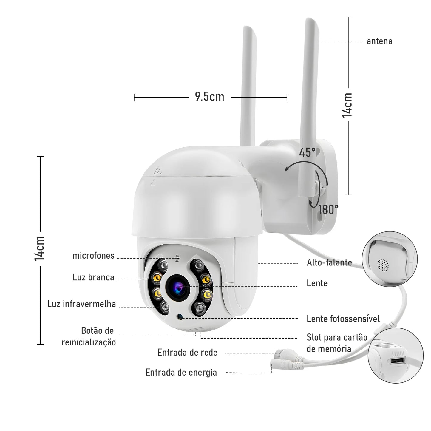 Câmera de Vigilância Câmera de Segurança Monitor 4K Ultra Hd Câmera de Segurança Wifi À Prova D 'Água Eug