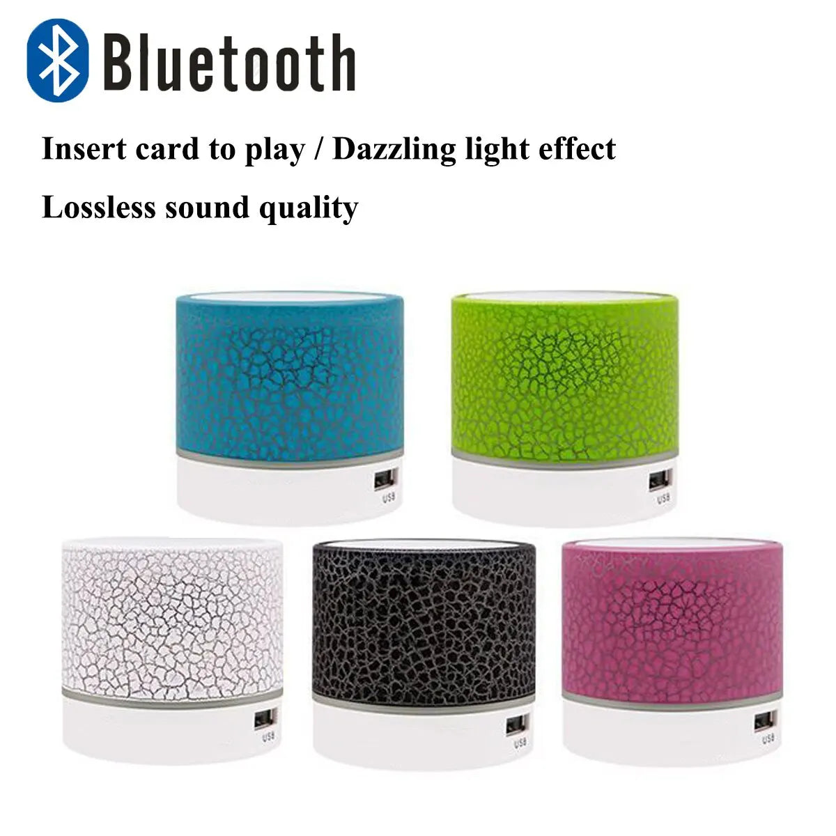 Bluetooth Mini Speaker Wireless Speaker Colorful LED TF Card USB Subwoofer Portable MP3 Music Sound Column For PC Phone