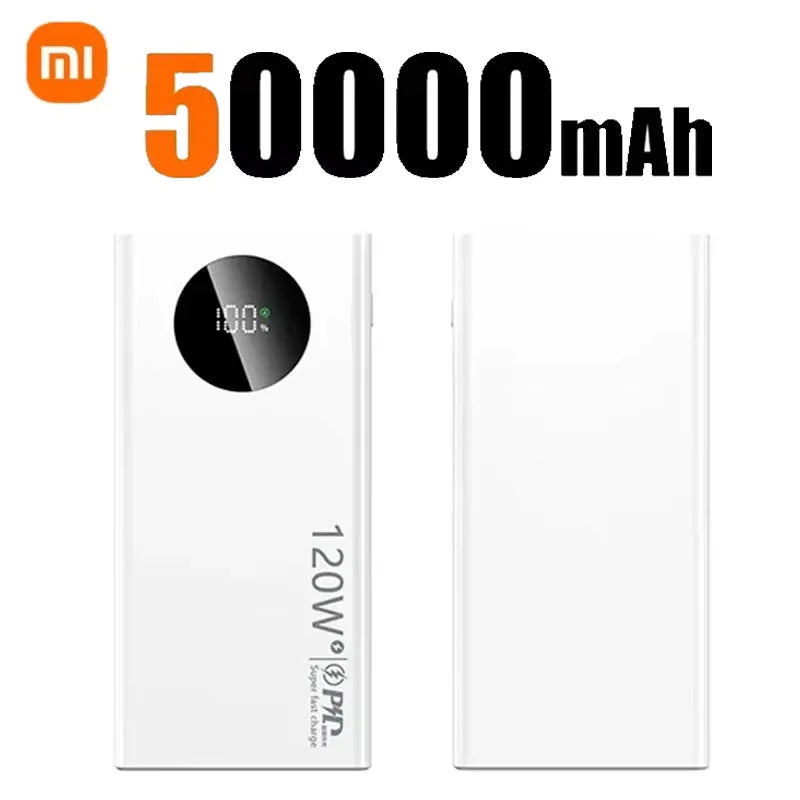 Xiaomi carregador Portátil Xiaomi 50000mAh -120W Carregamento rápido Carregador de bateria portátil de alta capacidade Moblie Powerbank para iPhone Samsung Huawei