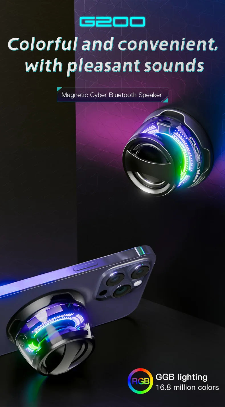 Alto-falante portátil magnético bluetooth mini caixa de som multifuncional rgb serial som estéreo bluetooth 5.3 alto-falante