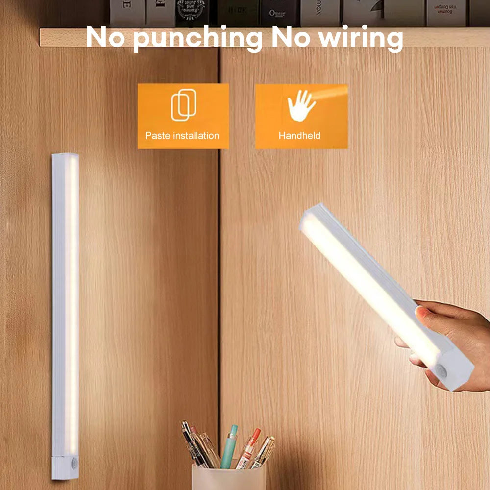 Luz LED com Sensor de Movimento | Recarga USB-C | Iluminação Sem Fio para Armários, Escadas e Cozinhas