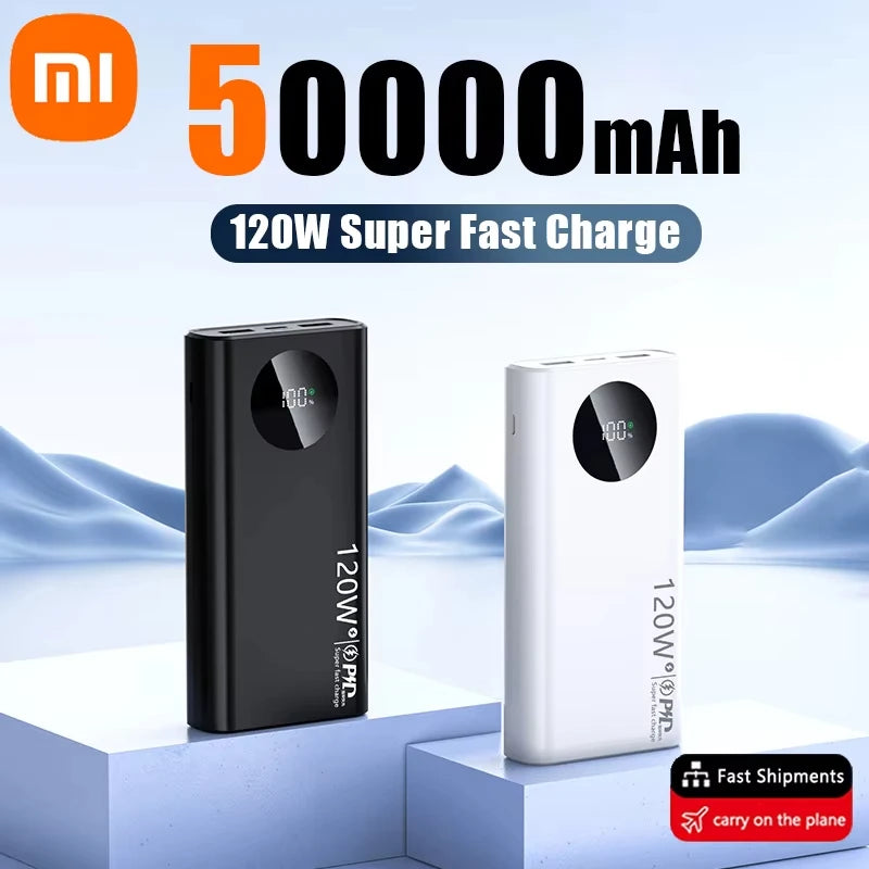 Xiaomi carregador Portátil Xiaomi 50000mAh -120W Carregamento rápido Carregador de bateria portátil de alta capacidade Moblie Powerbank para iPhone Samsung Huawei