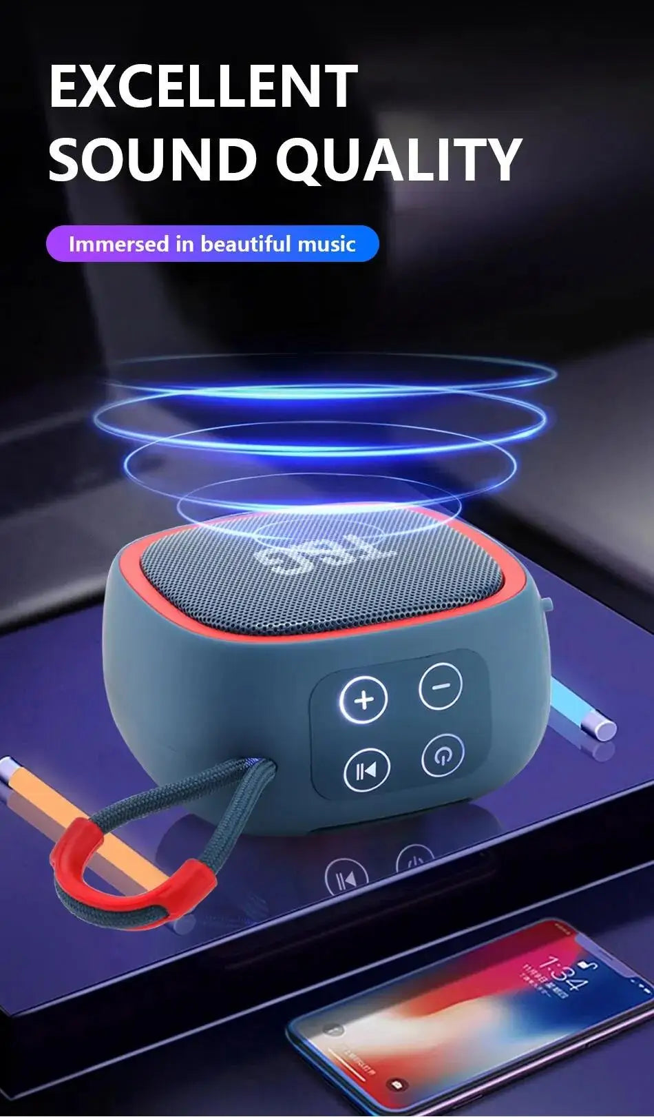 Caixa de som bluetooth alto-falante portátil caixa de som rádio fm música mini pequena bocina coluna coluna pc blootooth acústica