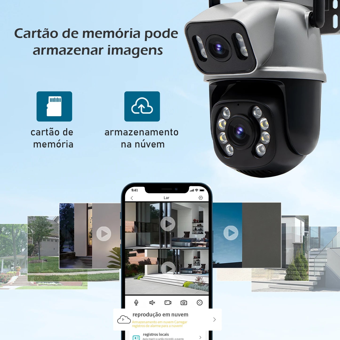 Câmera de Vigilância Câmera de Segurança Monitor 4K Ultra Hd Câmera de Segurança Wifi À Prova D 'Água Eug